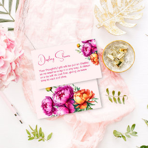 Tarjeta De Recepción Ducha rosa magenta para exposición de novias