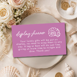 Tarjeta De Recepción Duche de Fiesta de Boda Playa de Conchas Rosa Malv