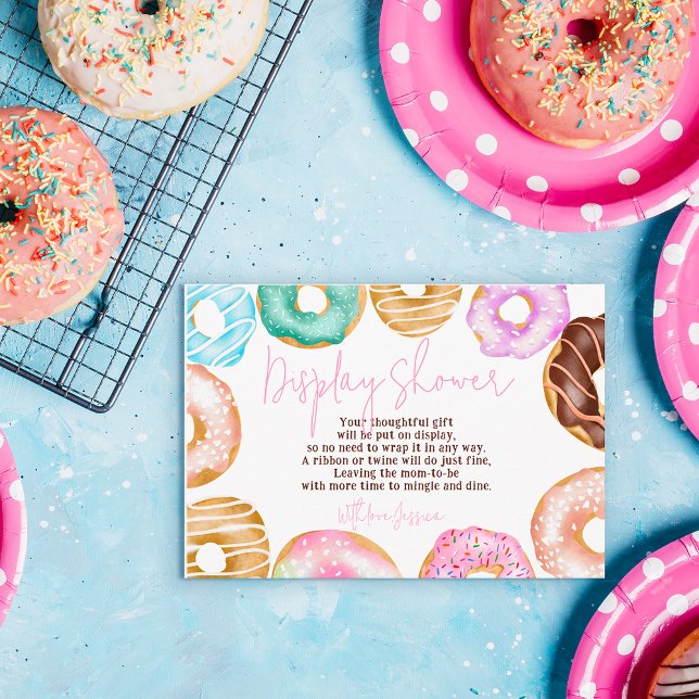 Tarjeta De Recepción Dulce acuarela lindo donuts muestra ducha bebé (Subido por el creador)