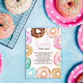 Tarjeta De Recepción Dulce acuarela lindo libros de donuts bebé ducha