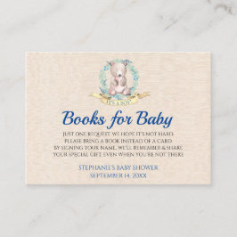 Tarjeta De Recepción Dulce acuarela Teddy Bear Botánico Traer Un Libro