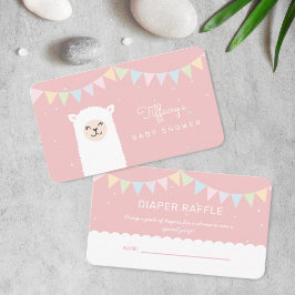 Tarjeta De Recepción Dulce Alpaca Llama Chica Baby Shower Diaper Raffle