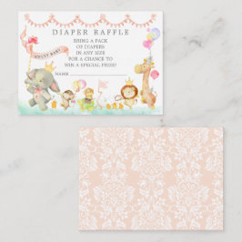Tarjeta De Recepción Dulce Baby Animals Desfile Diaper Raffle Ticket