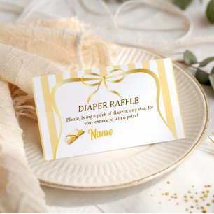 Tarjeta De Recepción Dulce Baby Shower de Cannoli con Lazo Amarillo Ita