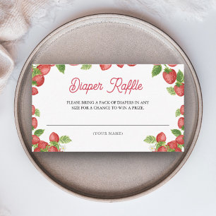 Tarjeta De Recepción Dulce Baby Shower de Fresa Rifa de Pañales
