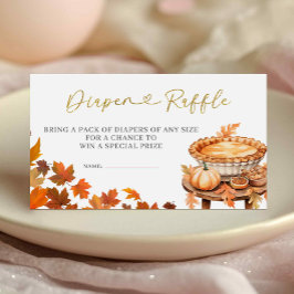 Tarjeta De Recepción Dulce Bebe Otoño Juego de Rifas de Pañales en el B