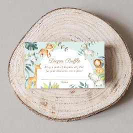 Tarjeta De Recepción Dulce boho safari animales sage diaper raffle