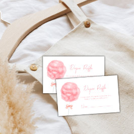 Tarjeta De Recepción Dulce Bow Cotton Candy Diaper Raffle Baby Shower