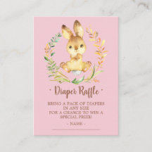 Dulce Bunny Baby Shower Diaper Ticket