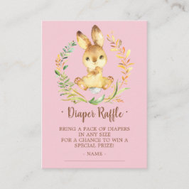 Tarjeta De Recepción Dulce Bunny Baby Shower Diaper Ticket