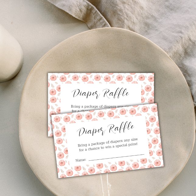 Tarjeta De Recepción Dulce Calabaza Baby Shower Diaper Raffle (Sweet Pumpkin Baby Shower Diaper Raffle Enclosure Card)