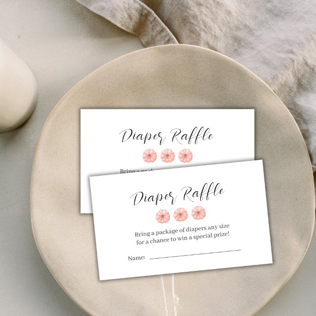 Tarjeta De Recepción Dulce Calabaza Baby Shower Diaper Raffle (Sweet Pumpkin Baby Shower Diaper Raffle Enclosure Card)