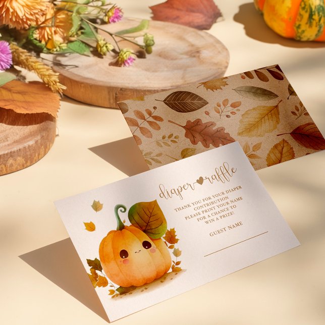 Tarjeta De Recepción Dulce Calabaza Caída Baby Shower rifa de pañales (Get a sprinkle of autumn magic to your celebration.)