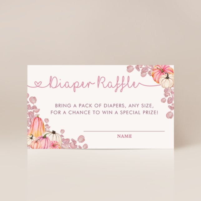 Tarjeta De Recepción Dulce calabaza de calabaza rosa de Diaper otoñal R (Subido por el creador)