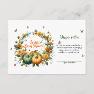 Tarjeta De Recepción Dulce Calabaza Floral Caída Diapé Raffle