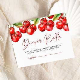 Tarjeta De Recepción Dulce cereza Baby Shower Diaper Raffle