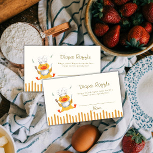 Tarjeta De Recepción Dulce Chef de Patito Bebé Shower de Pañales