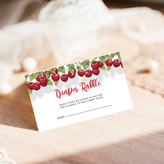 Tarjeta De Recepción Dulce Cherry Baby Ducha Diaper Raffle Ticket (Subido por el creador)