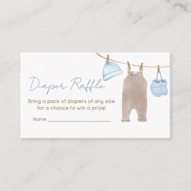 Tarjeta De Recepción Dulce Clothesline Baby Shower Diaper Raffle (Anverso)