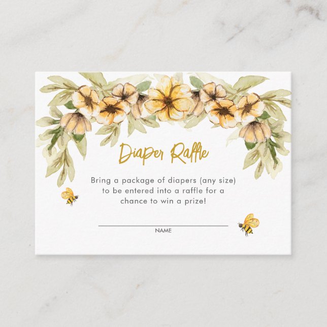 Tarjeta De Recepción Dulce como puede ser Baby Shower Diaper Raffle (Anverso)