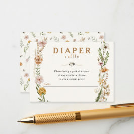 Tarjeta De Recepción Dulce como puede ser Bee Floral Diaper Raffle Baby