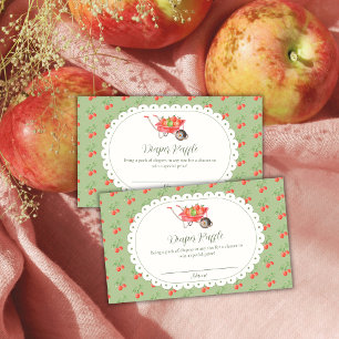 Tarjeta De Recepción Dulce cosecha de manzana Rifa de pañales Baby Show