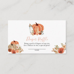 Tarjeta De Recepción Dulce de Calabaza Naranja Baby Shower Rifa de Paña