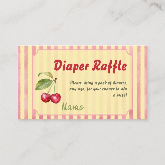 Tarjeta De Recepción Dulce de Cereza Retro Café Rojo Amarillo Ducha de  (Anverso)