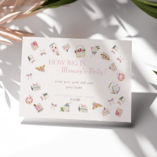 Tarjeta De Recepción Dulce de Fresa Baby Shower Gran Barriga de Mamá
