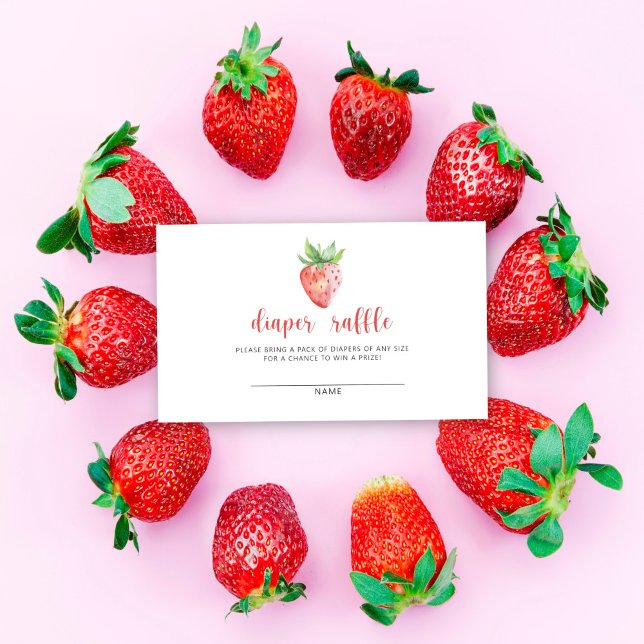 Tarjeta De Recepción Dulce de fresa rifa de bebé ducha (Subido por el creador)