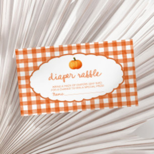Tarjeta De Recepción Dulce de Otoño Calabaza Baby Shower Rifa de Pañale