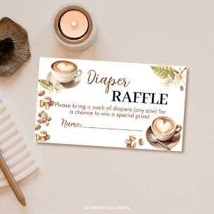 Tarjeta De Recepción Dulce Está Preparando Café Fiesta de Pañales para 