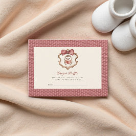 Tarjeta De Recepción Dulce fiesta de bebé de erizo, rifa de pañales