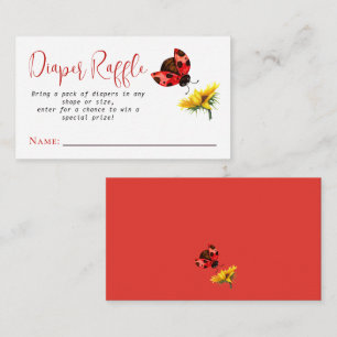 Tarjeta De Recepción Dulce Fiesta de Bebé de Mariquita Girasol Rifa de
