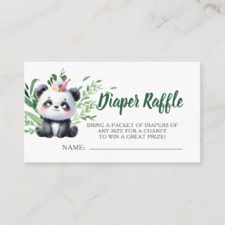 Tarjeta De Recepción Dulce Fiesta de Bebé de Panda Acuarela Rifa de Pañ