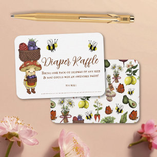 Tarjeta De Recepción Dulce Fiesta de Bebé Little Sprout Sorteo de Pañal