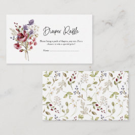 Tarjeta De Recepción Dulce flor silvestre Baby Shower Diaper Raffle