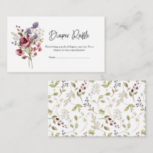 Tarjeta De Recepción Dulce flor silvestre Baby Shower Diaper Raffle