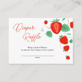 Tarjeta De Recepción Dulce fresa Baby Shower Diaper Raffle