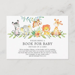 Tarjeta De Recepción Dulce libro de Baby Shower de animales de Safari p