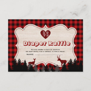 Tarjeta De Recepción Dulce Lumberjack Baby Shower Diaper Raffle