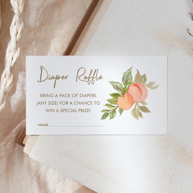 Tarjeta De Recepción Dulce Melocotón Fruta Baby Shower Diaper Raffle (Subido por el creador)
