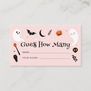 Tarjeta De Recepción Dulce Naranja Halloween Adivina Cuántos en la Fies