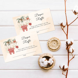 Tarjeta De Recepción Dulce Niña Boho Clothes Diaper Raffle