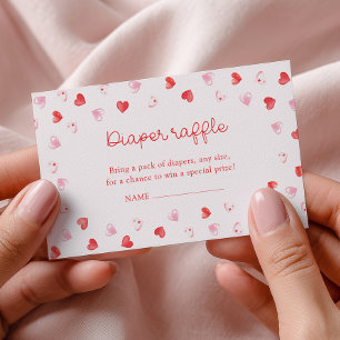 Tarjeta De Recepción Dulce Niña Querida Fiesta de Bebé Rifa de Pañales