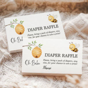 Tarjeta De Recepción Dulce Oh Nena Abeja Cariño Baby Shower Pañal