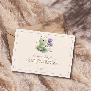 Tarjeta De Recepción Dulce Oruga Baby Shower Rifa de Pañales