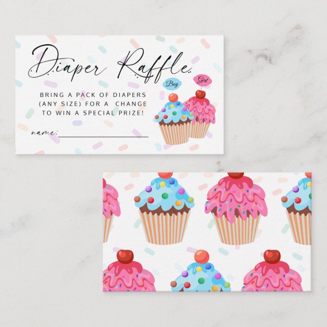 Tarjeta De Recepción Dulce pastel Género Revelación Diapé Raffle Ticket (Anverso / Reverso)