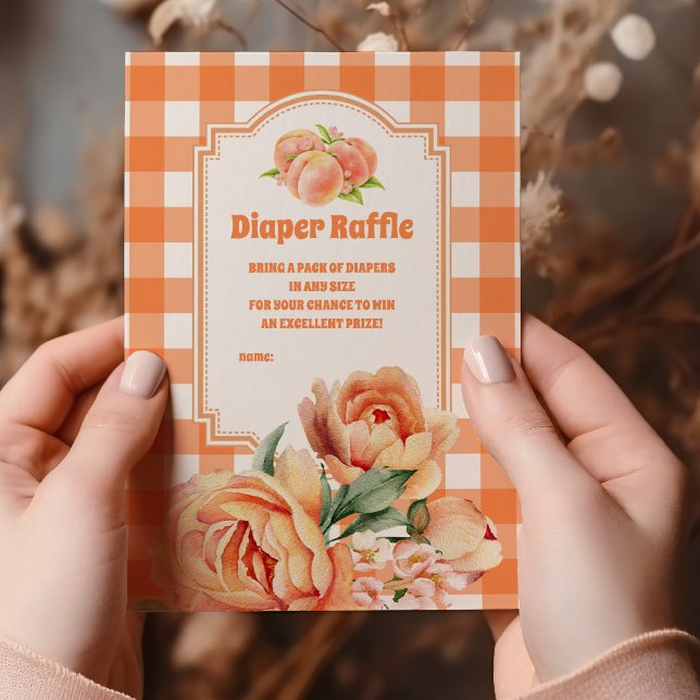 Tarjeta De Recepción Dulce Peach Baby Shower Diaper Raffle (Subido por el creador)