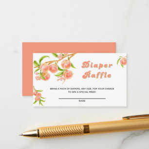 Tarjeta De Recepción Dulce Peach Baby Shower Diaper Raffle